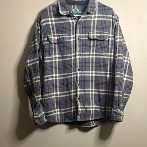 Woolrich Plaid Gray Flannel Large